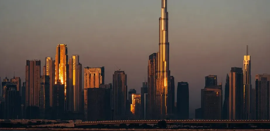 Dubai skyline at sunset representing international trade, sourcing, and business opportunities.